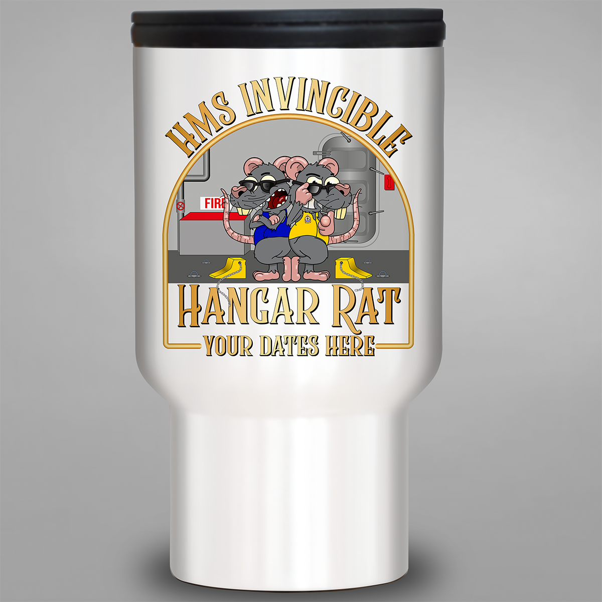 HMS Invincible Hangar Rat personalised travel mug