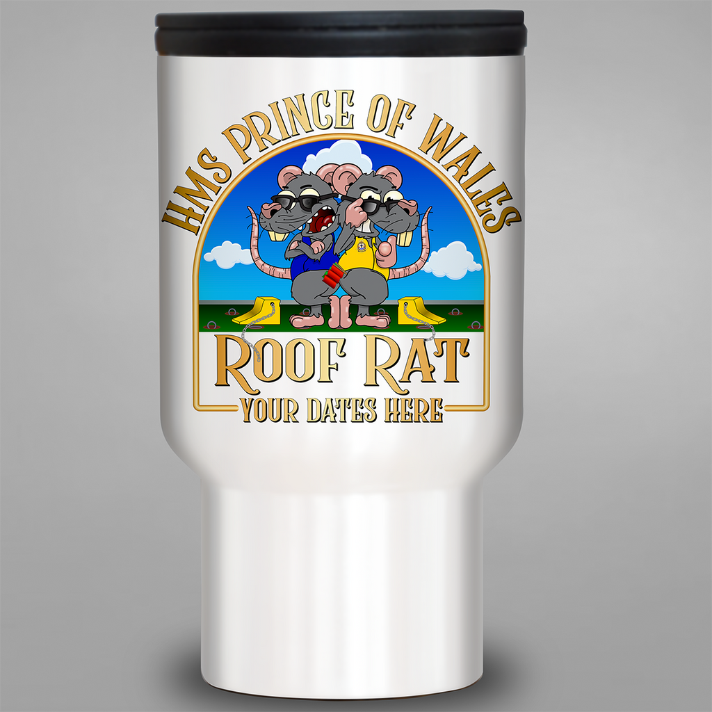 HMS Prince of Wales Roof Rat personalised travel mug