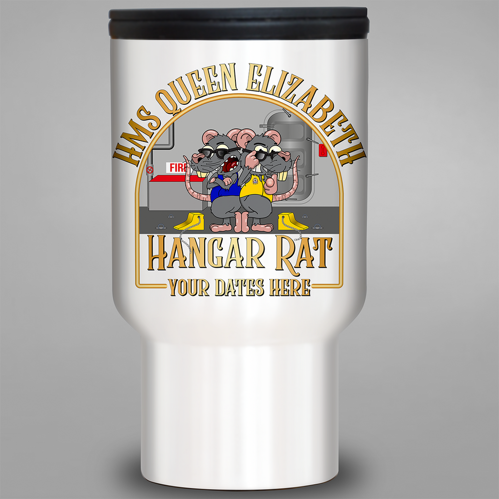 HMS Queen Elizabeth Hangar Rat personalised travel mug