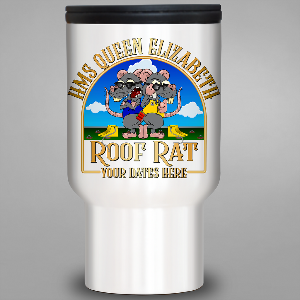 HMS Queen Elizabeth Roof Rat personalised travel mug
