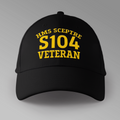 HMS Sceptre S104 Veteran embroidered personalised baseball cap in black