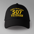 HMS Sealion S07 Veteran embroidered personalised baseball cap in black