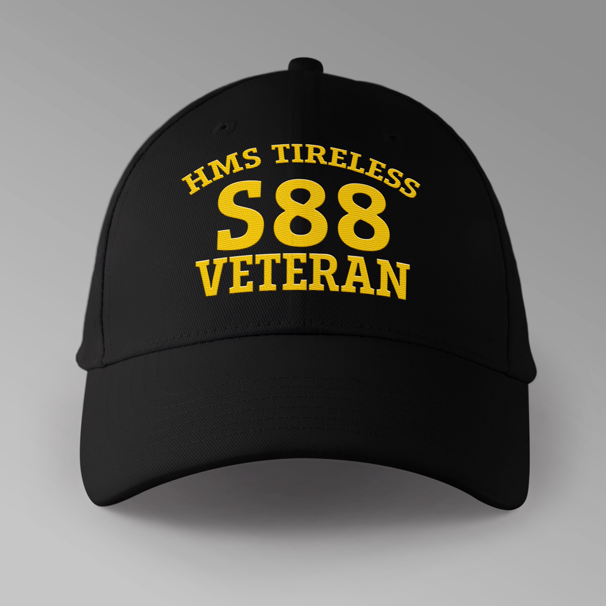 HMS Tireless S88 Veteran embroidered personalised baseball cap in black