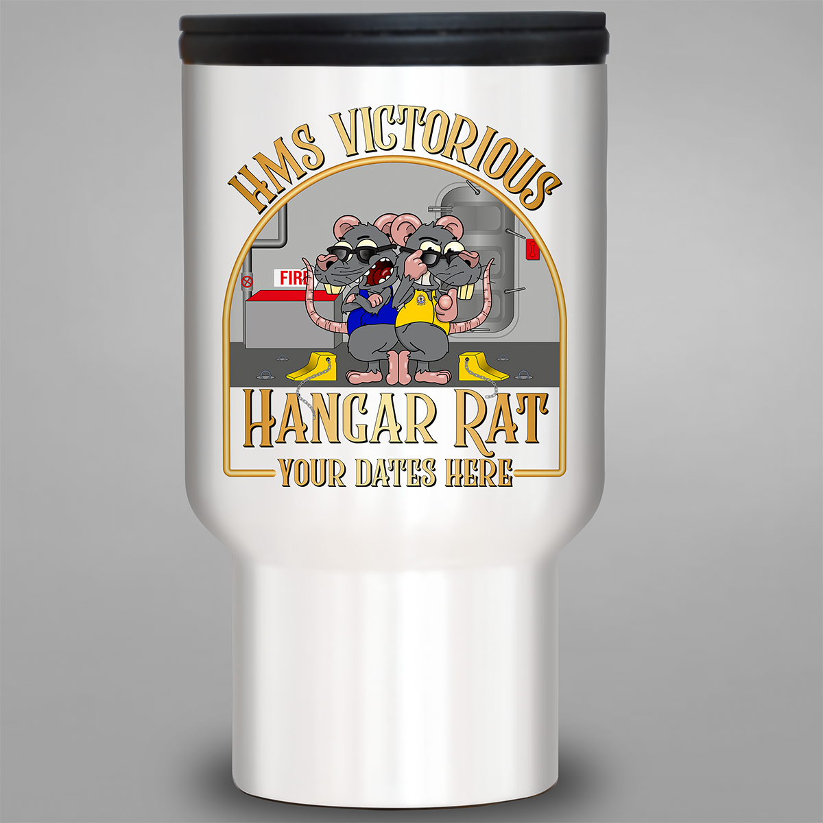 HMS Victorious Hangar Rat personalised travel mug