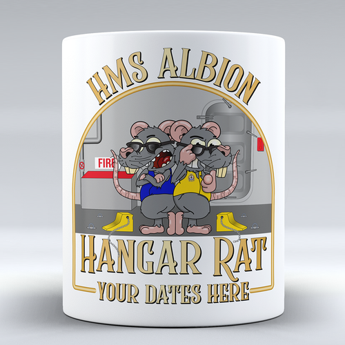 HMS Albion Aircraft Handler 'Roof Rat/Hangar Rat' - Personalised Mug