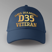 Load image into Gallery viewer, HMS Diamond D35 Veteran - Personalised Baseball Cap
