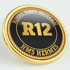 HMS Hermes R12 Pennant Number Pin/Lapel Badge