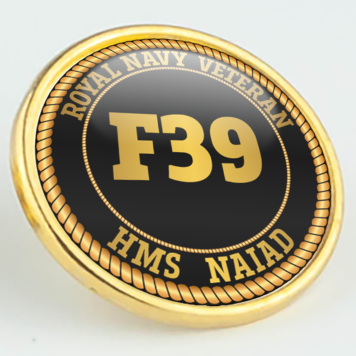 HMS Naiad F39 Pennant Number Pin/Lapel Badge