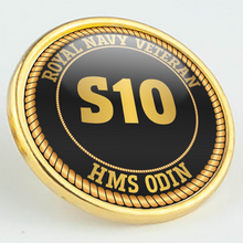 Load image into Gallery viewer, HMS Odin S10 Pennant Number Pin/Lapel Badge
