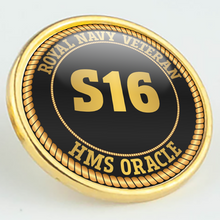 Load image into Gallery viewer, HMS Oracle S16 Pennant Number Pin/Lapel Badge
