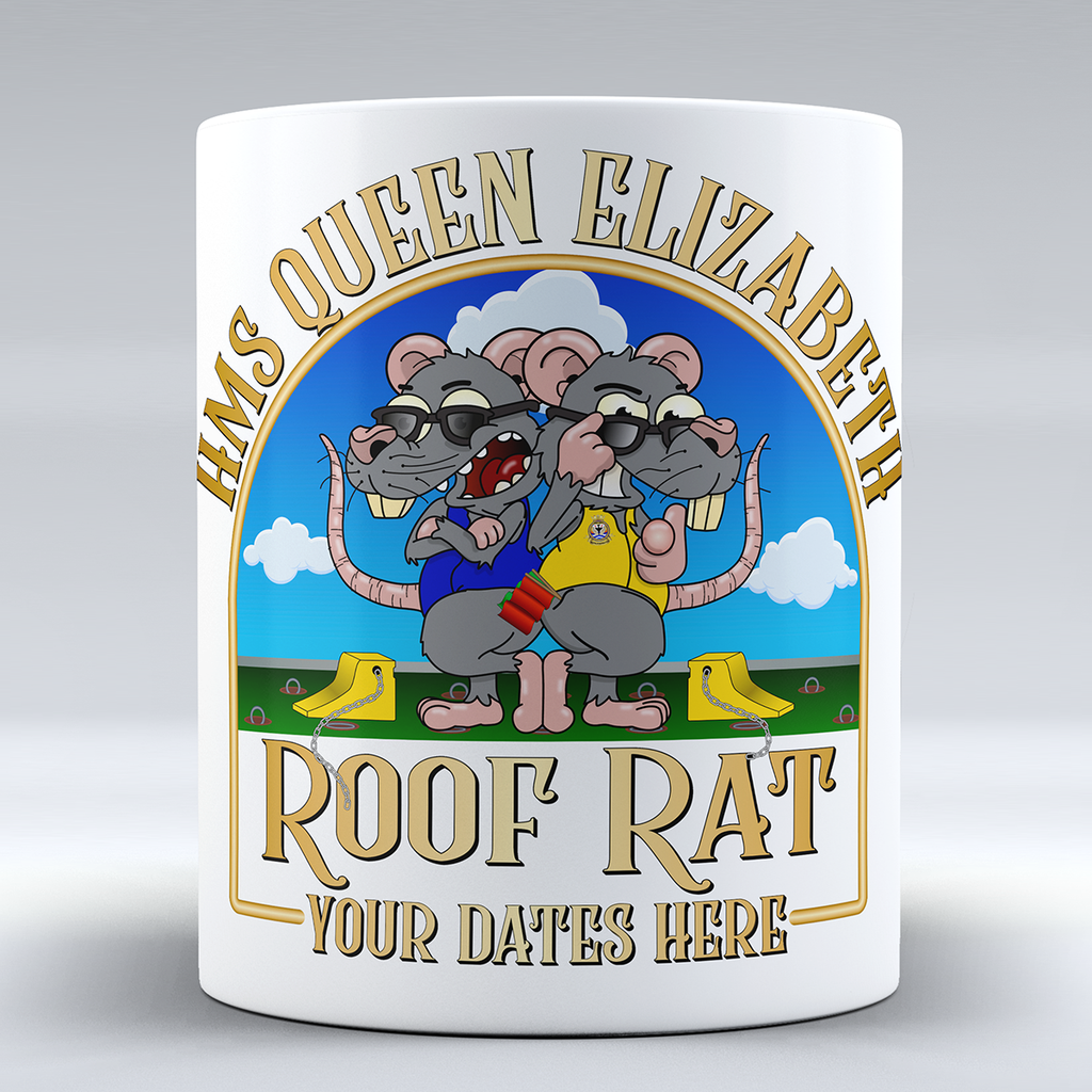HMS Queen Elizabeth Aircraft Handler 'Roof Rat/Hangar Rat' - Personalised Mug