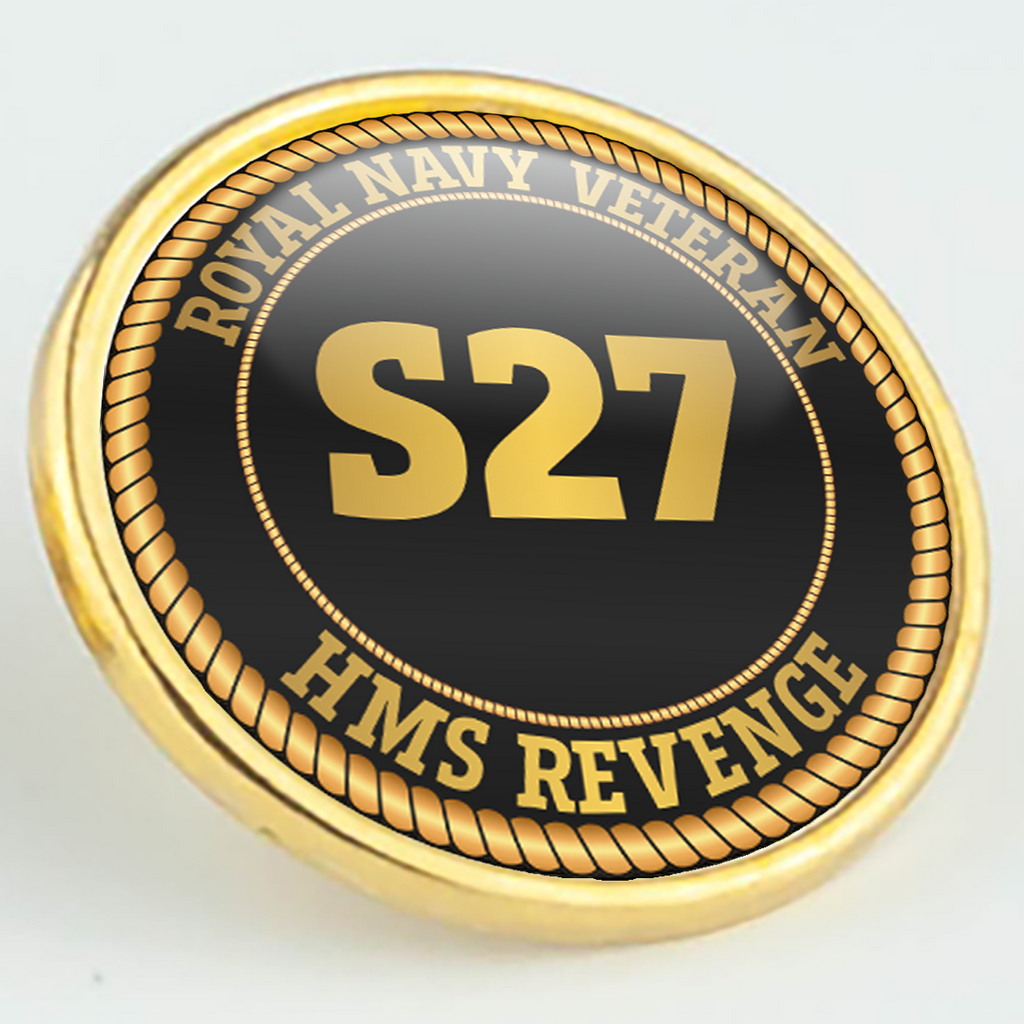 HMS Revenge S27 Pennant Number Pin/Lapel Badge — product view