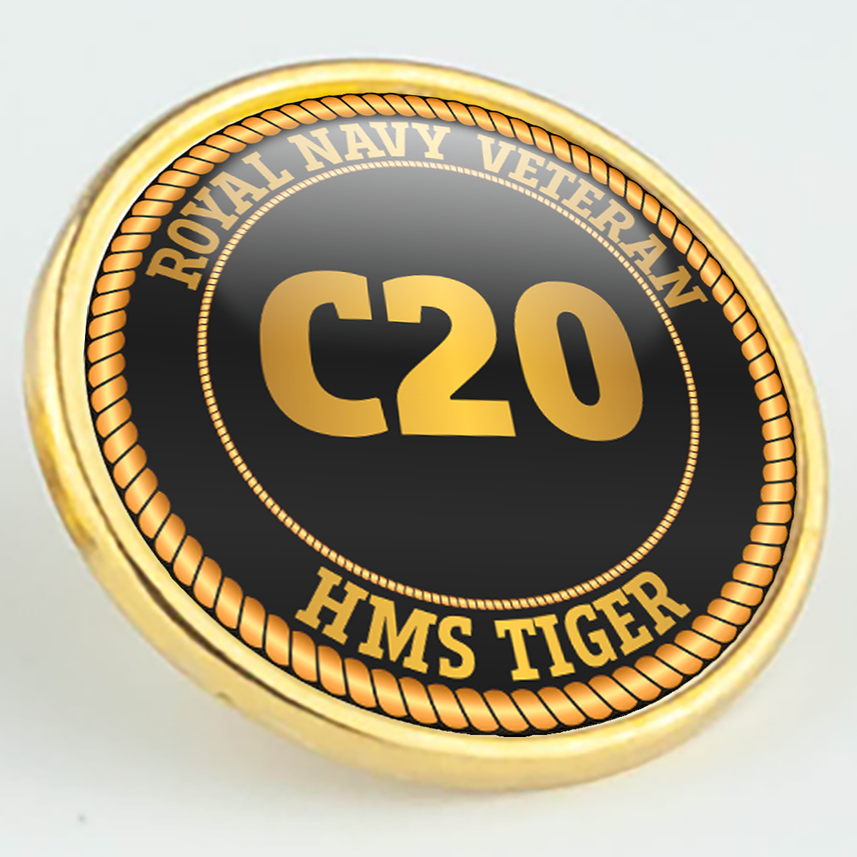HMS Tiger C20 Pennant Number Pin/Lapel Badge