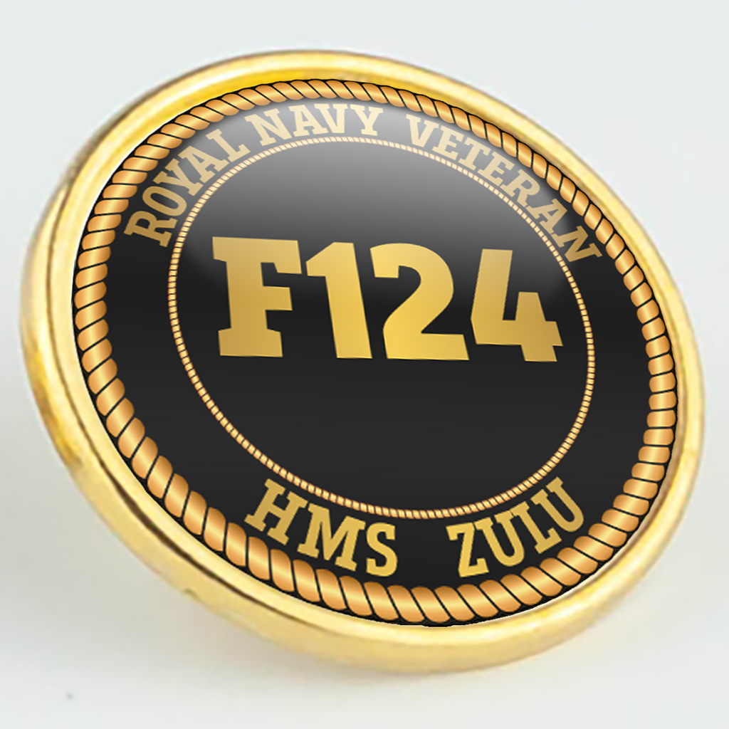 HMS Zulu F124 Pennant Number Pin/Lapel Badge — product view