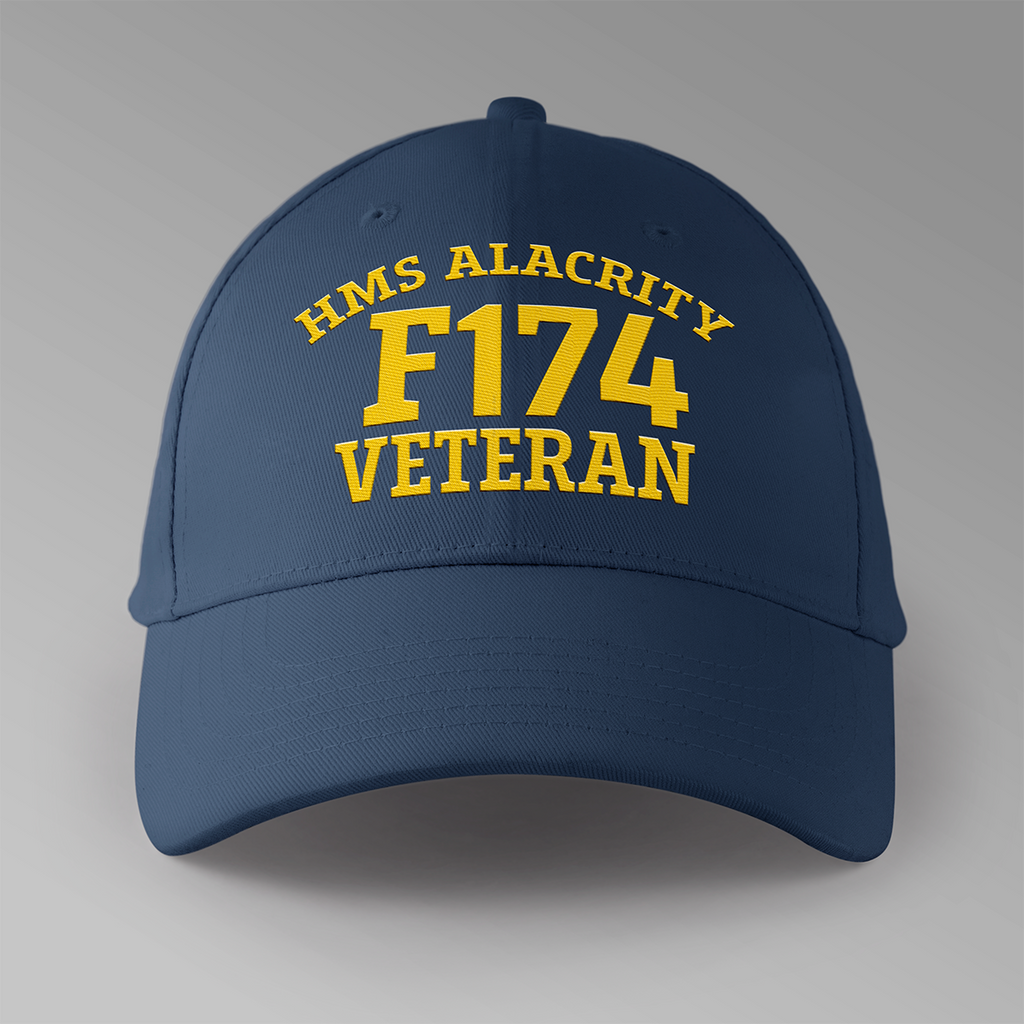 HMS Alacrity F174 Veteran - Embroidered Personalised Baseball Cap