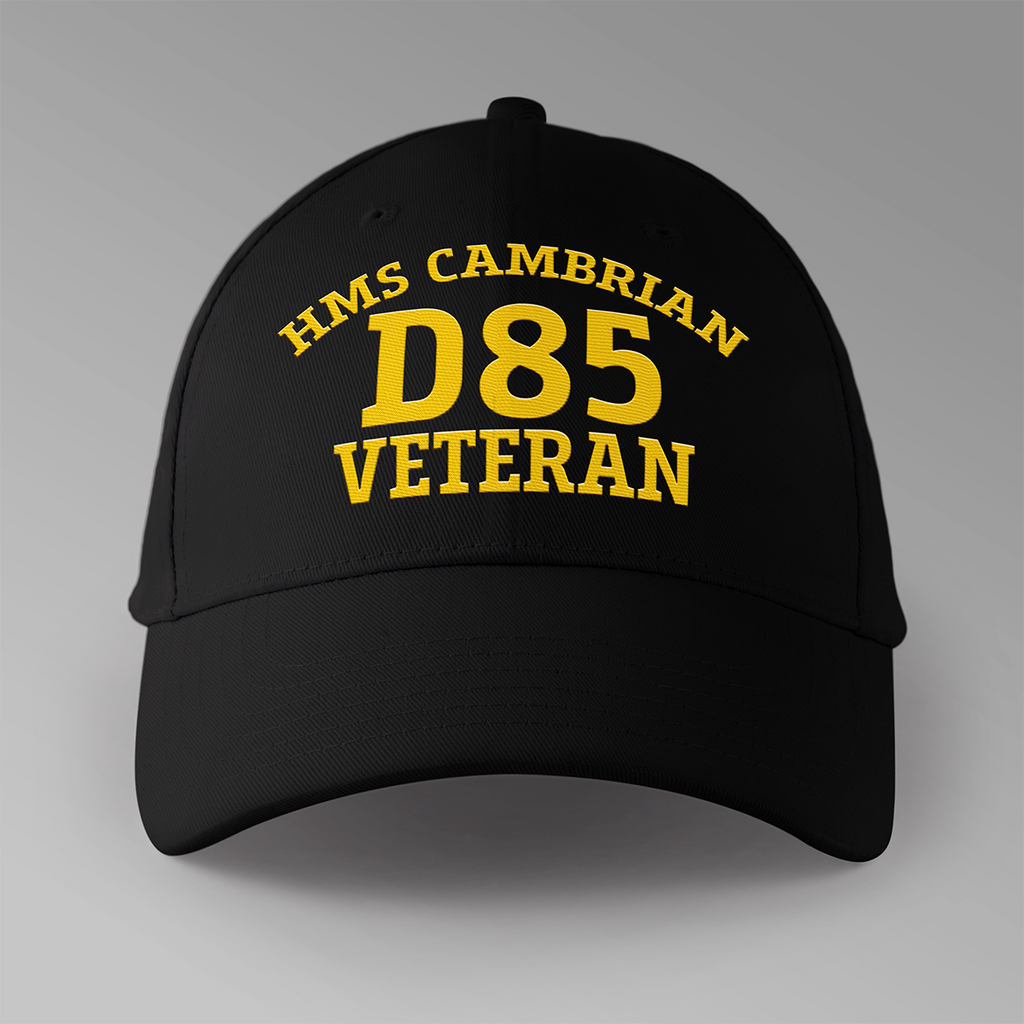 HMS Cambrian D85 Veteran - Embroidered Personalised Baseball Cap