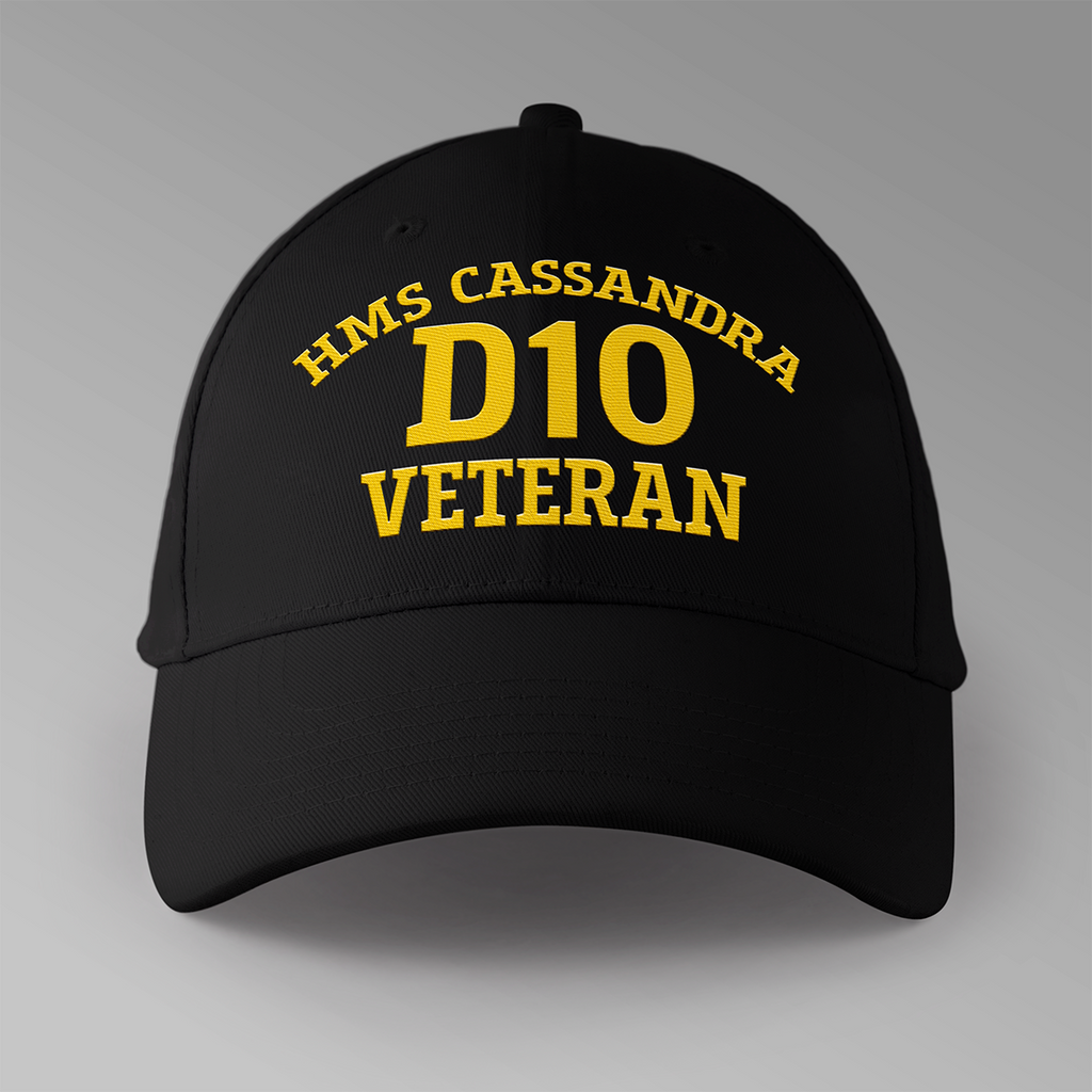HMS Cassandra D10 Veteran - Embroidered Personalised Baseball Cap