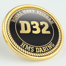 Load image into Gallery viewer, HMS Daring D32 Pennant Number Pin/Lapel Badge
