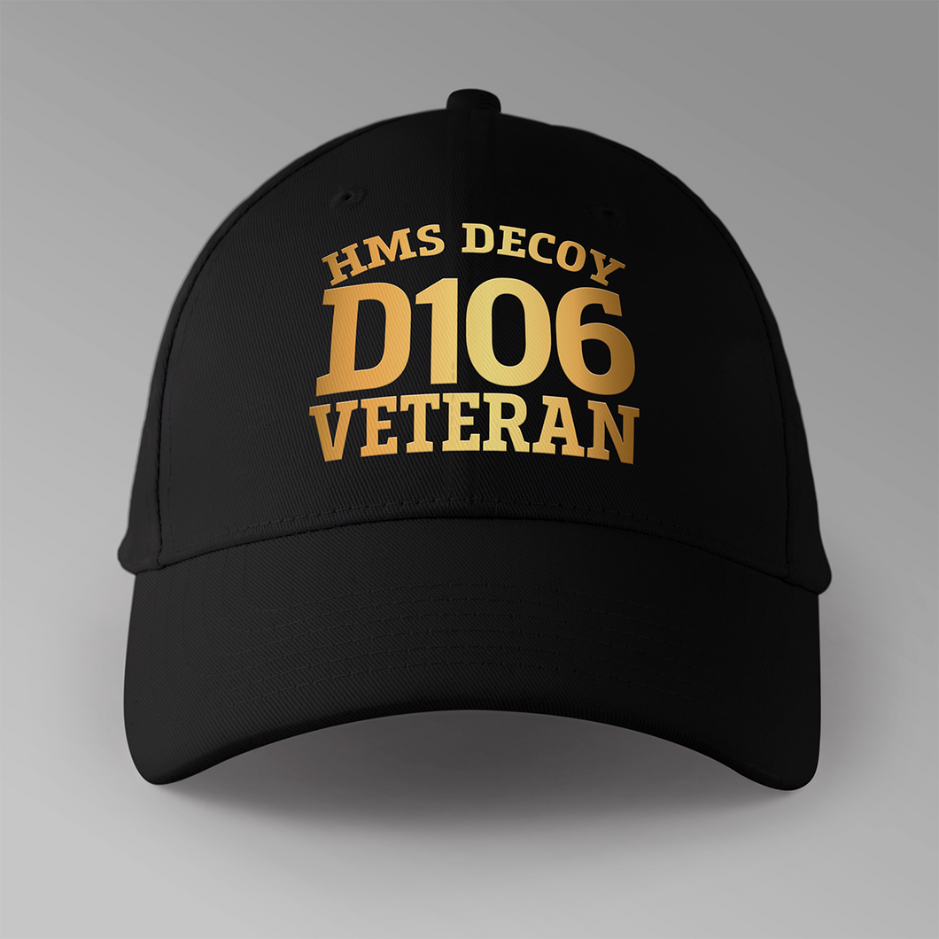 HMS Decoy D106 Pennant Number - Personalised Baseball Cap