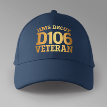 Load image into Gallery viewer, HMS Decoy D106 Pennant Number - Personalised Baseball Cap
