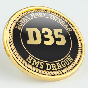 HMS Dragon D35 Pennant Number Pin/Lapel Badge