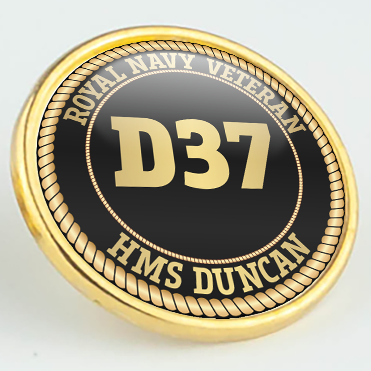 HMS Duncan D37 Pennant Number Pin/Lapel Badge