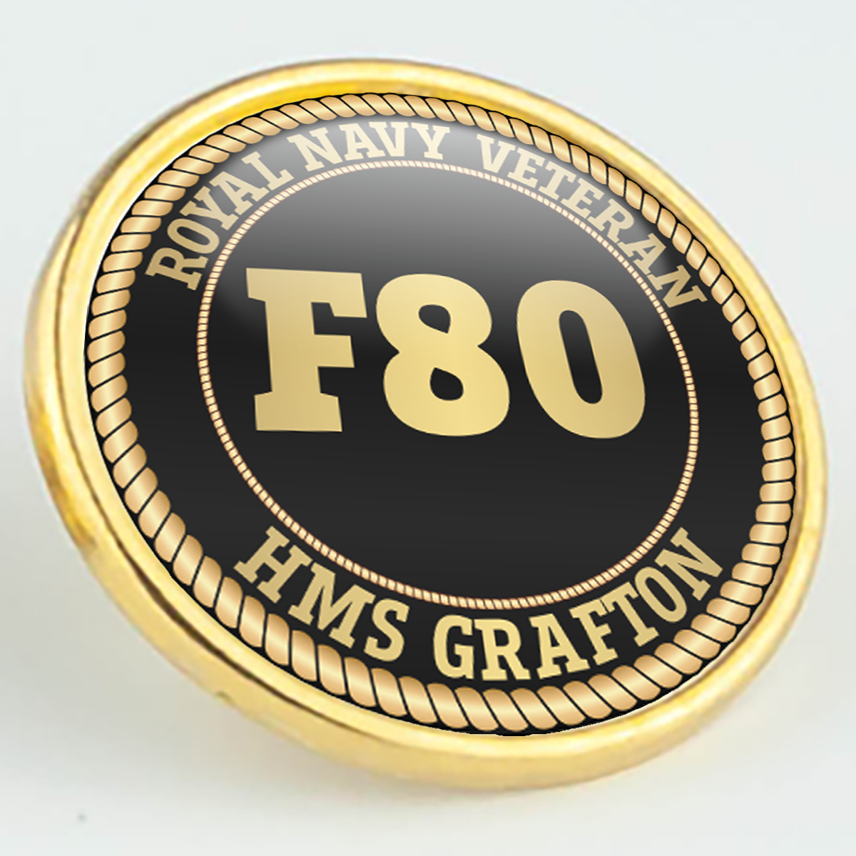 HMS Grafton F80 Pennant Number Pin/Lapel Badge