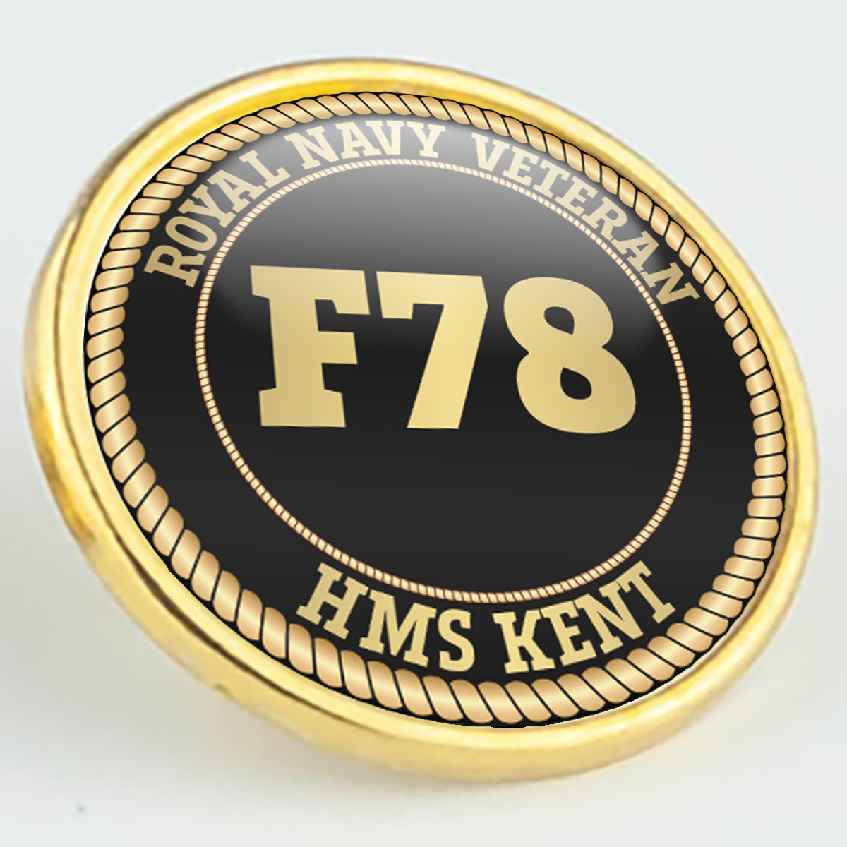 HMS Kent F78 Pennant Number Pin/Lapel Badge