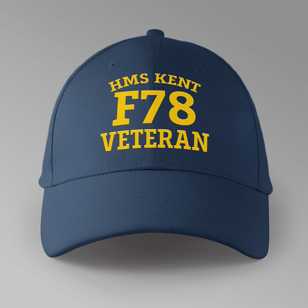 HMS Kent F78 Veteran - Embroidered Personalised Baseball Cap