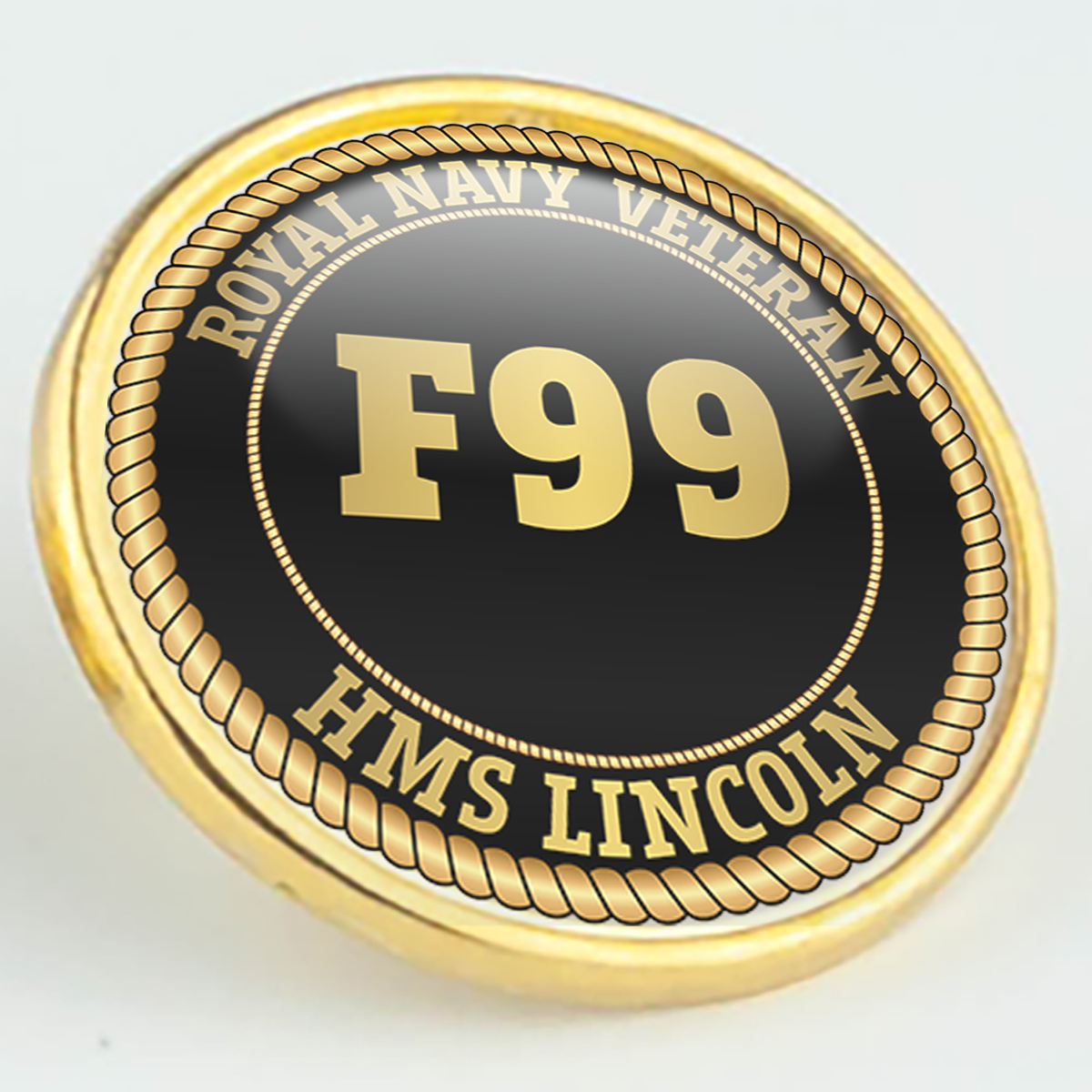 HMS Lincoln F99 Pennant Number Pin/Lapel Badge