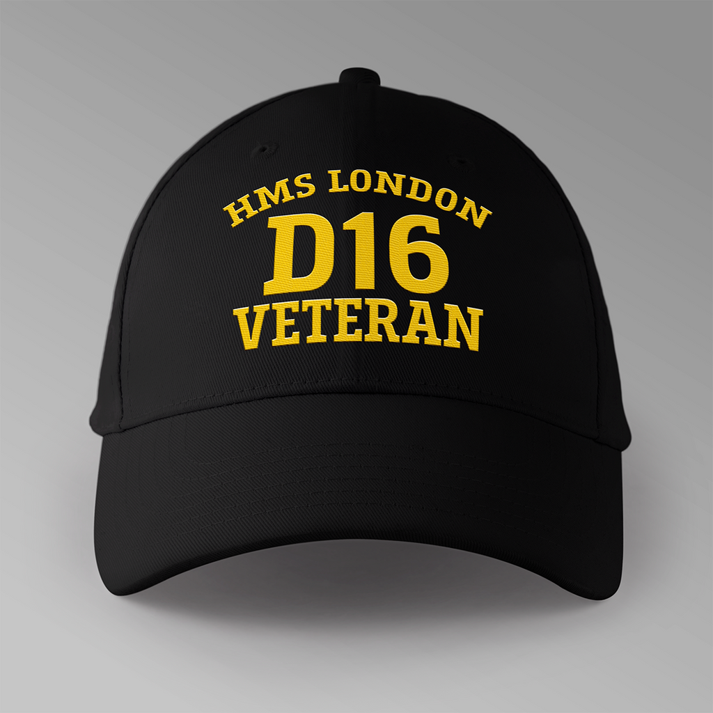 HMS London D16 Veteran - Embroidered Personalised Baseball Cap