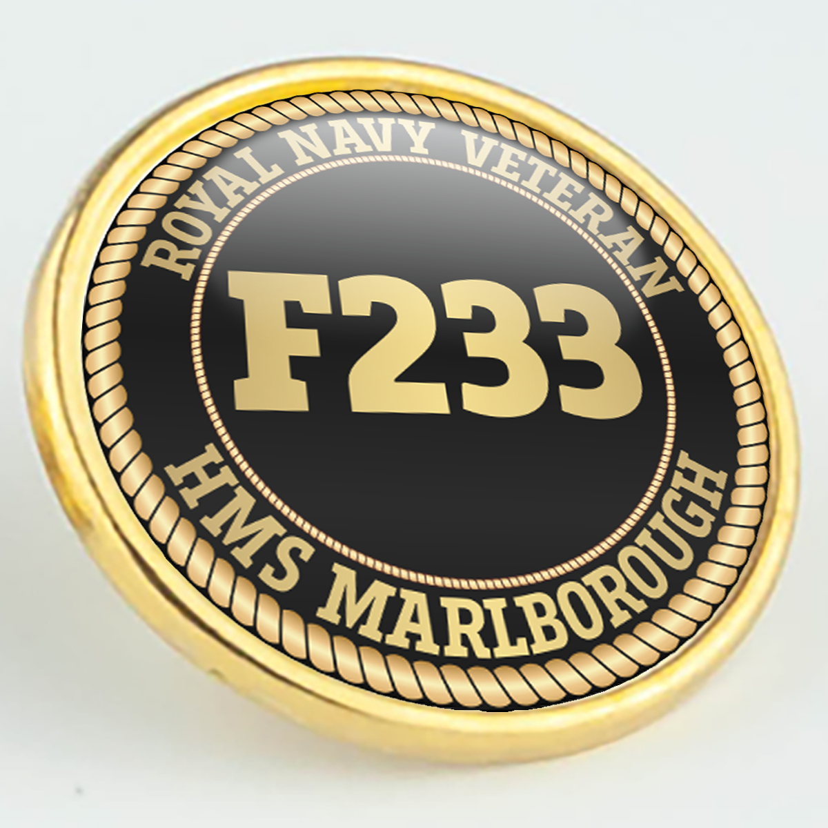 HMS Marlborough F233 Pennant Number Pin/Lapel Badge