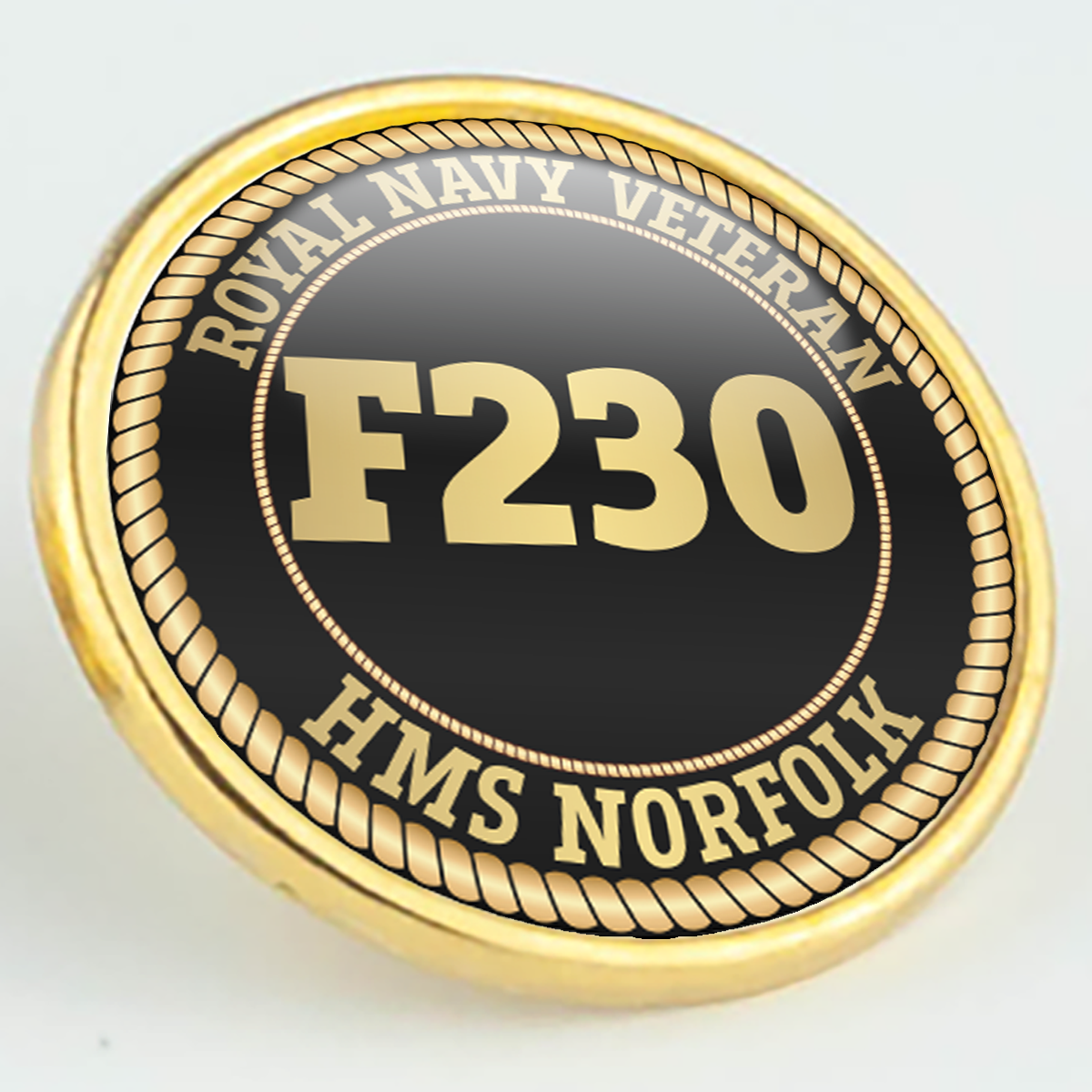 HMS Norfolk F230 Pennant Number Pin/Lapel Badge