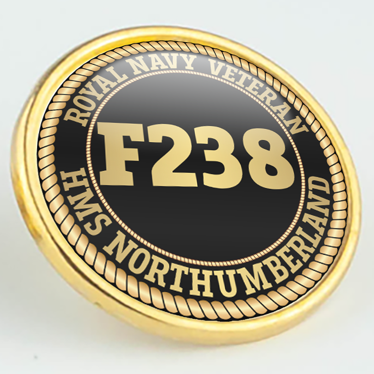 HMS Northumberland F238 Pennant Number Pin/Lapel Badge