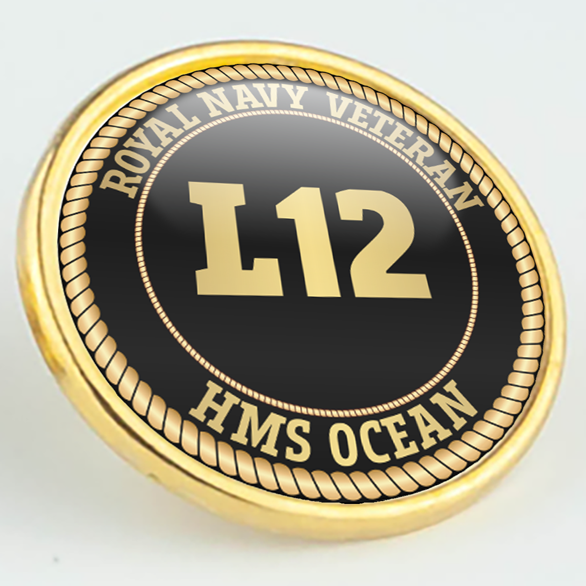HMS Ocean L12 Pennant Number Pin/Lapel Badge