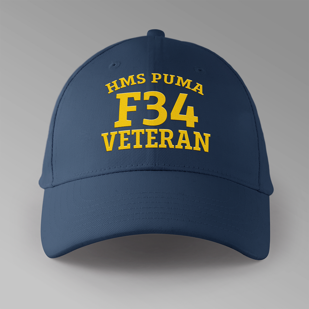 HMS Puma F34 Veteran - Embroidered Personalised Baseball Cap