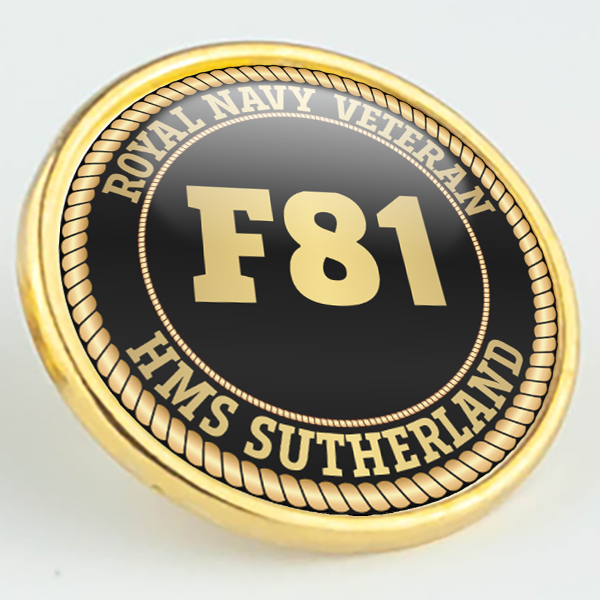 HMS Sutherland F81 Pennant Number Pin/Lapel Badge