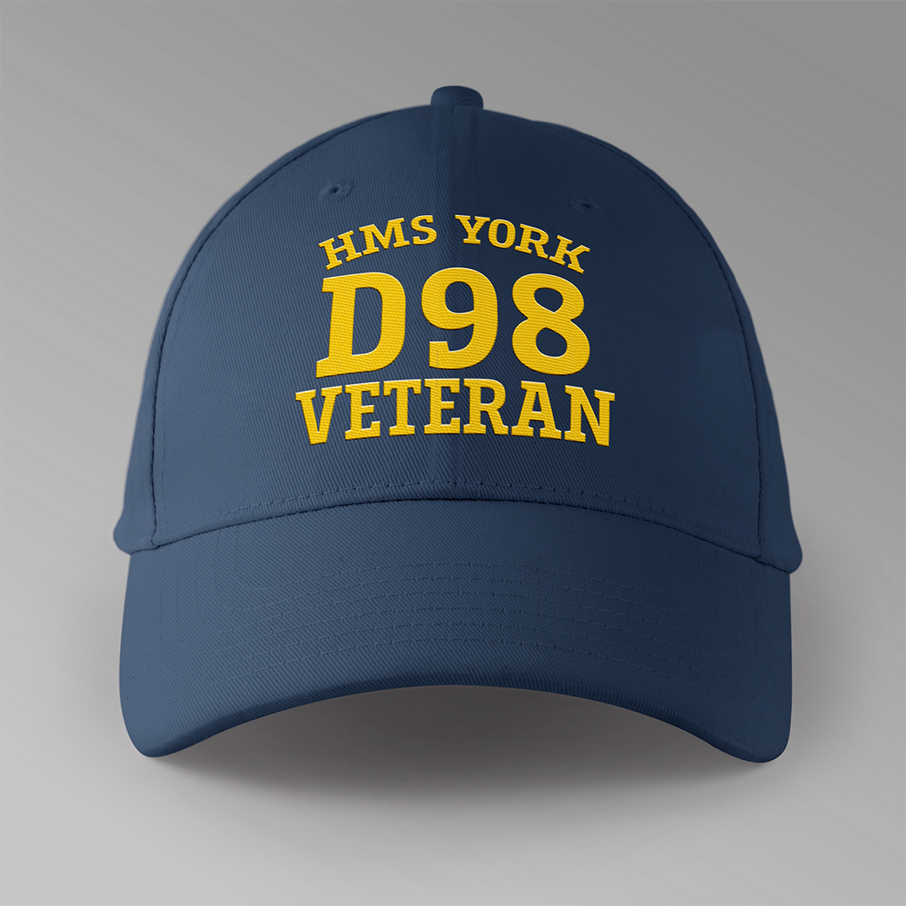 HMS York D98 Veteran - Embroidered Personalised Baseball Cap