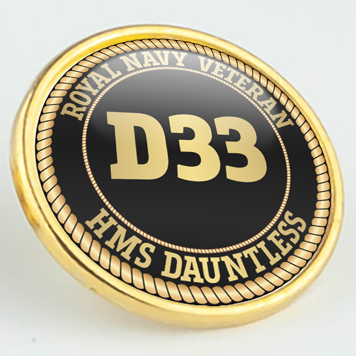 HNS Dauntless D33 Pennant Number Pin/Lapel Badge