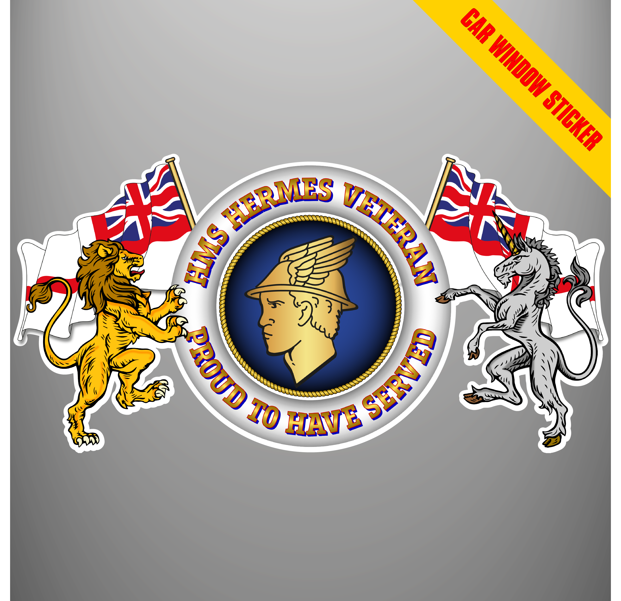 HMS Hermes Veteran 'Proud to Have Served' Car Window Sticker