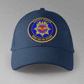 Aircraft Handler 'Naval Air Command Fire Service – Fire Stations' — Lee personalised baseball cap in navy blue — front view