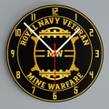 Royal Navy Veteran 'Mine Warfare' Glass Hanging Photo Clock