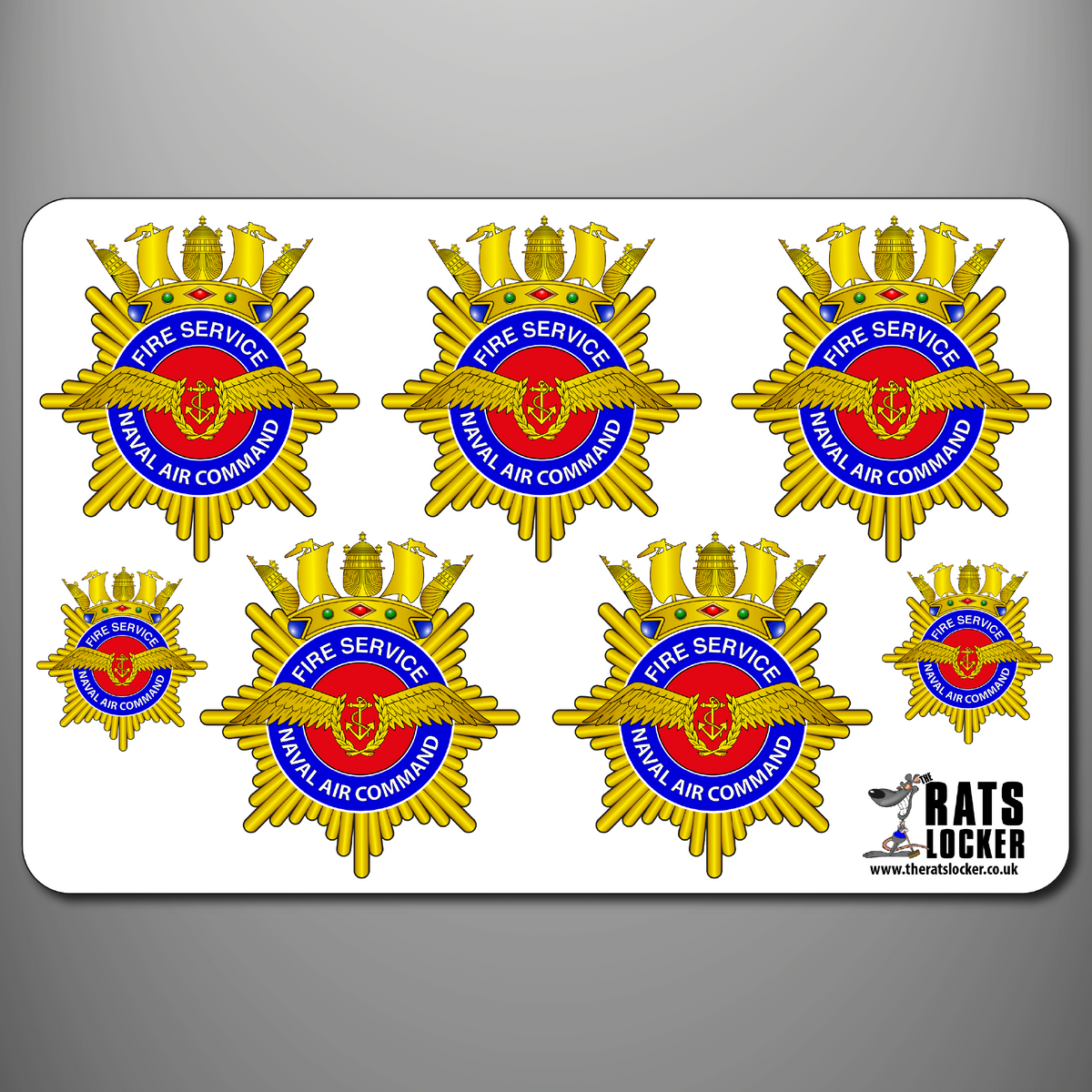 Naval Air Command Fire Service Badge self-adhesive sticker sheet