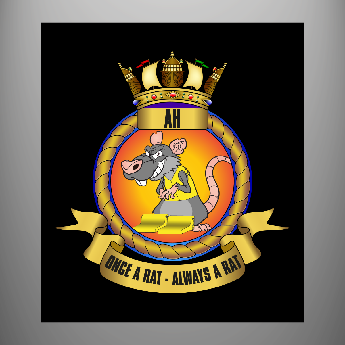 Aircraft Handler 'Once A Rat...' - Embroidered Sew on Badge