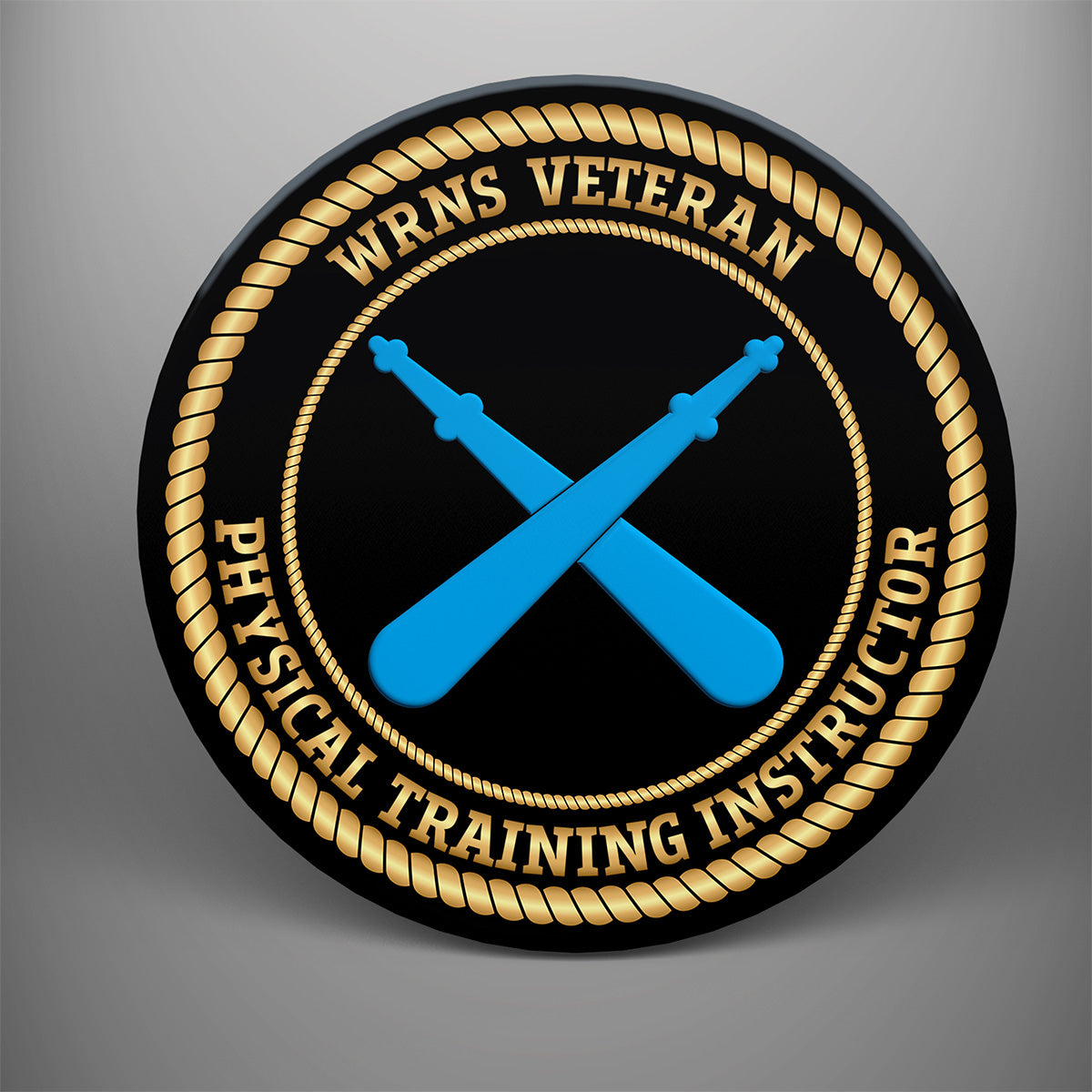 WRNS Veteran 'Physical Training Instructor' design on a glass coaster set