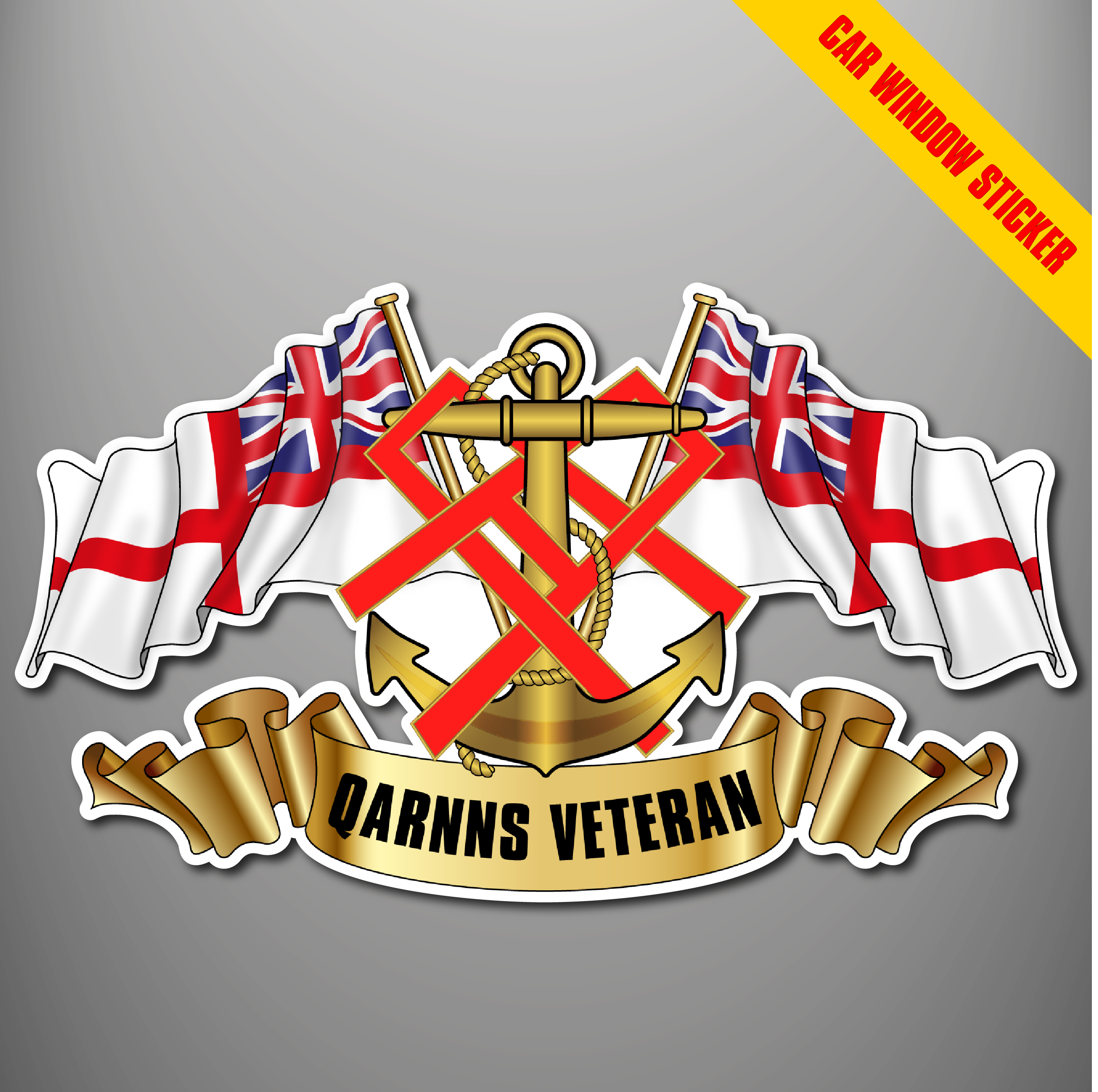 QARNNS Veteran Ensigns car window stickers