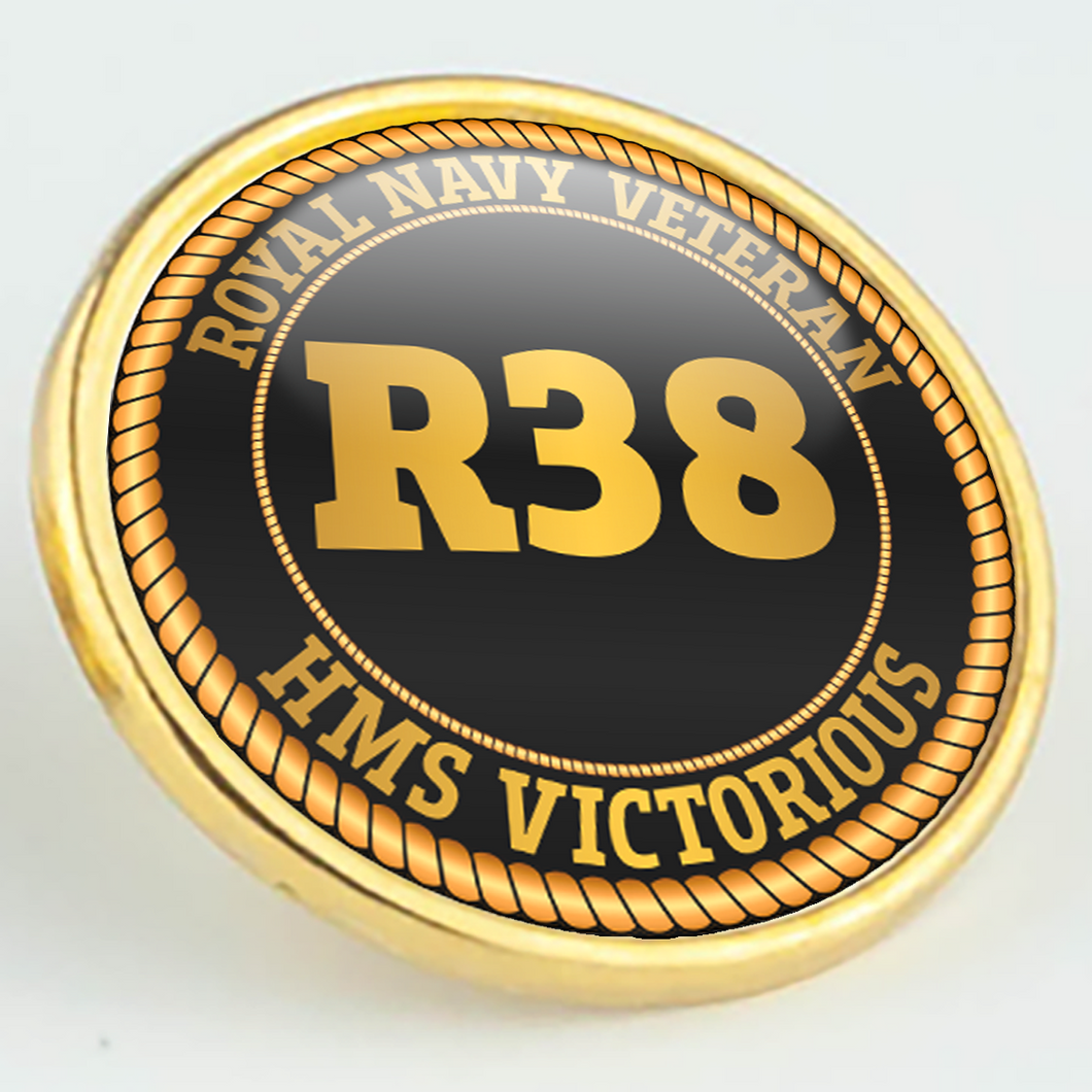 HMS Victorious R38 Pennant Number Pin/Lapel Badge