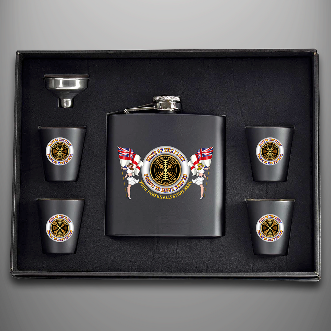 Elite of the Fleet 'Radar Operations' Hip Flask - Personalised