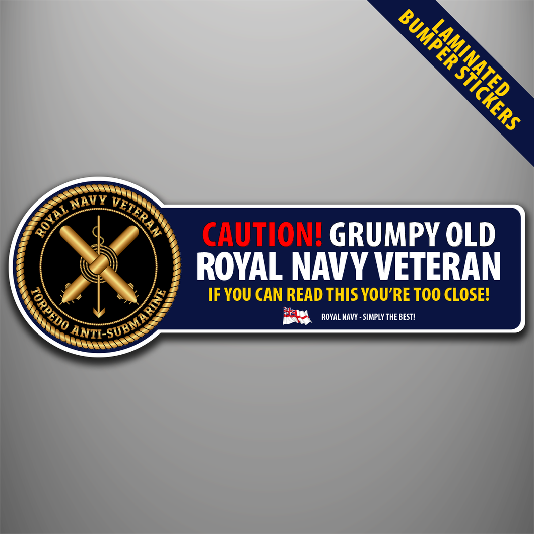 Royal Navy Veteran 'Torpedo Anti-Submarine' Laminated Bumper Stickers