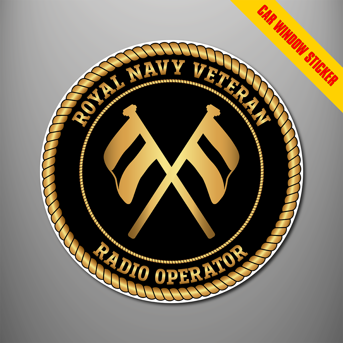 Royal Navy Veteran 'Radio Operator (T)' Car Window Sticker